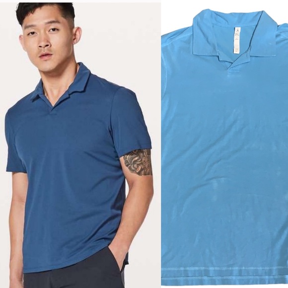 lululemon athletica Other - Lululemon Men’s Blue Polo with Back Pocket Large